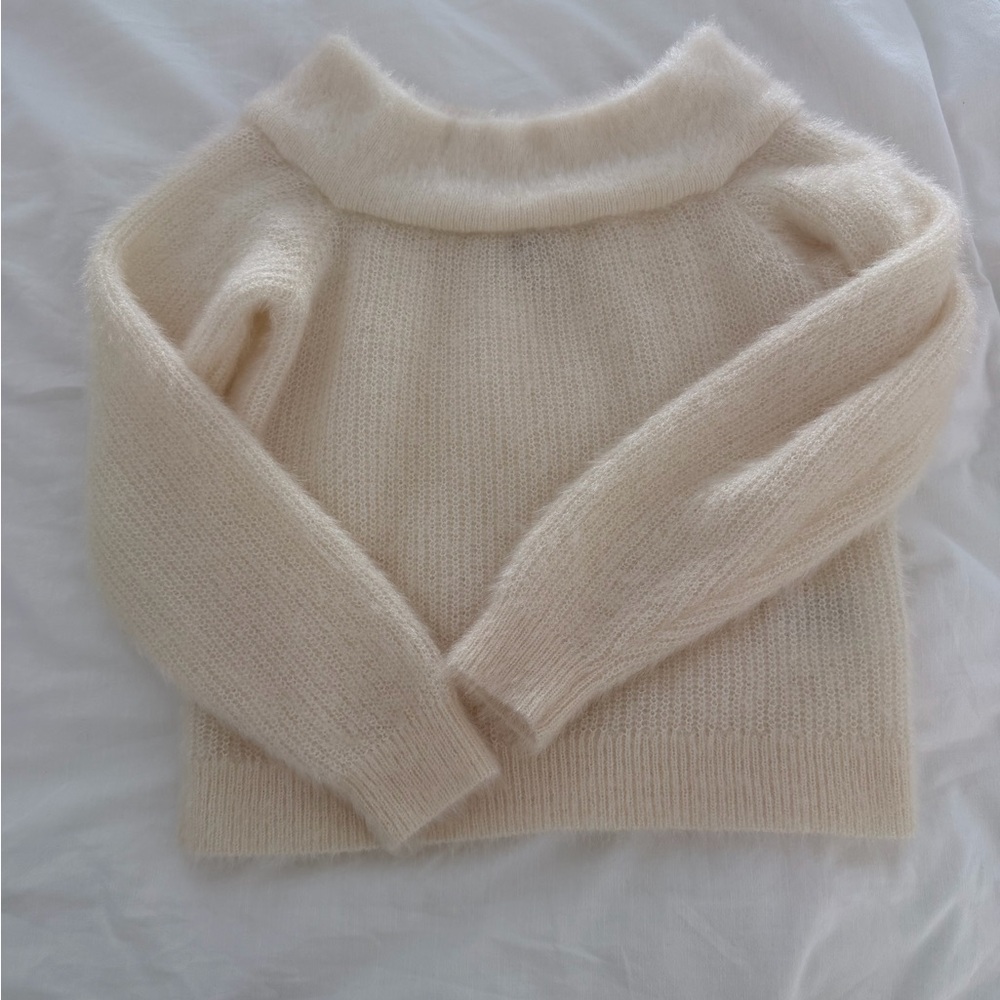 H&M Soft Cream Off-Shoulder Sweater